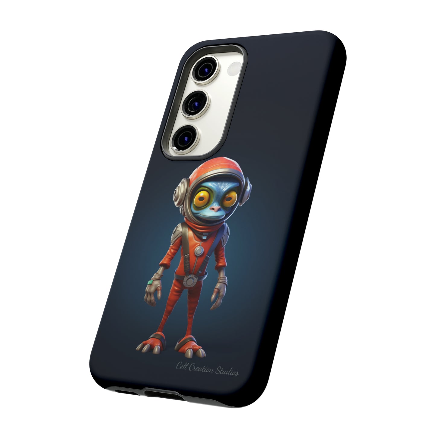 The "AstroGuard" Animated Blue Alien Astronaut Phone Case -Tough Cases