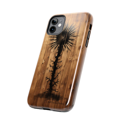 "Desert Plant on Wood Themed Phone Case: Embrace Nature's Beauty"-Tough Phone Cases