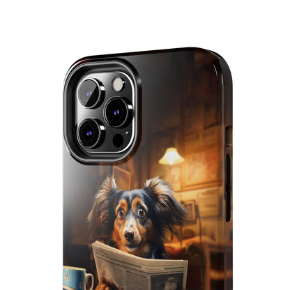 Introducing the "Pup's Perusal" Cell Phone Case – Unleash Heartwarming Humor -Tough Phone Cases