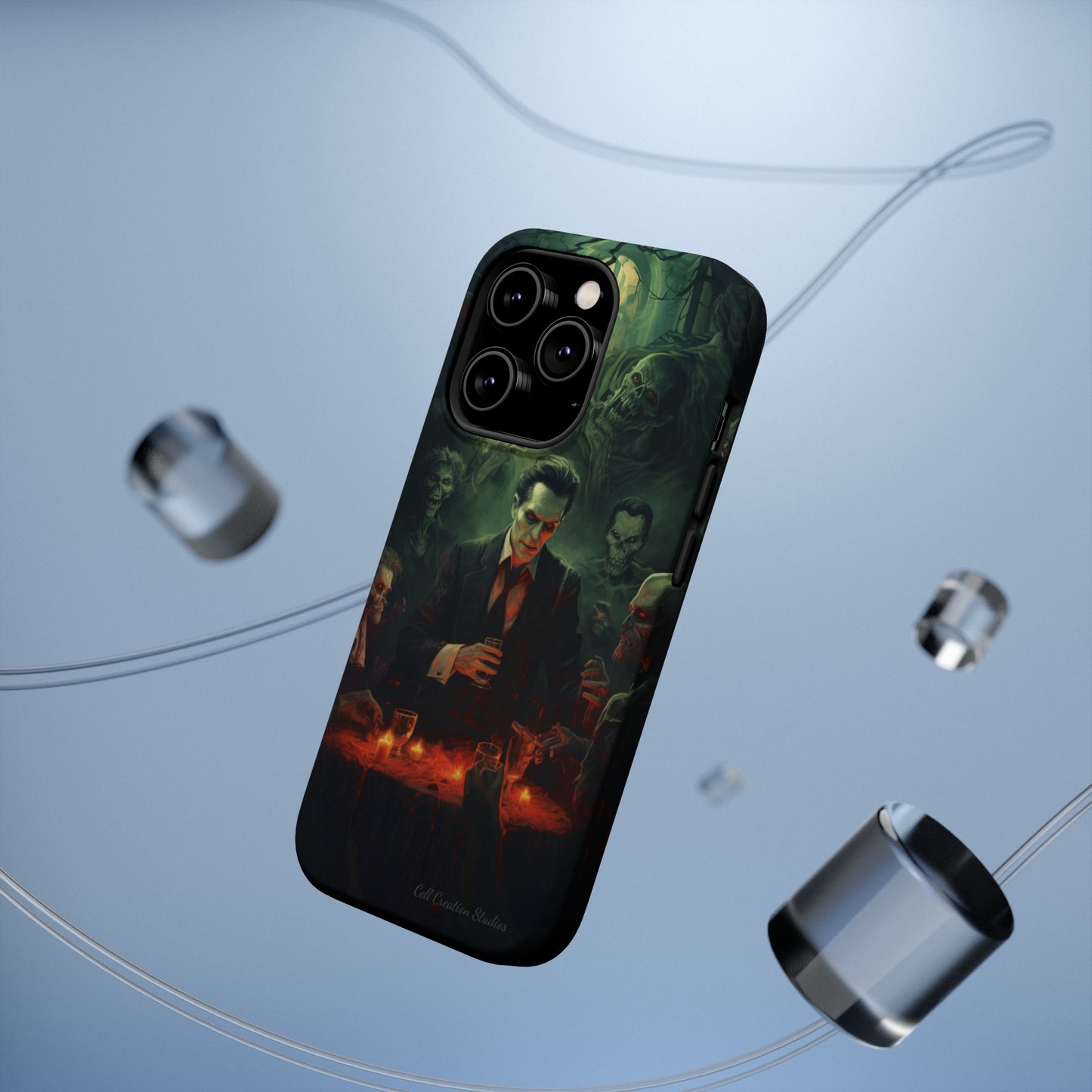 Introducing the "Dracula's Halloween Soiree" Cell Phone Case – Join the Spooky Gathering -MagSafe Tough Cases