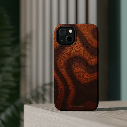 Introducing the "Natural Woodgrain" Cell Phone Case – Embrace Organic Beauty with Wood Pattern Design -MagSafe Tough Cases