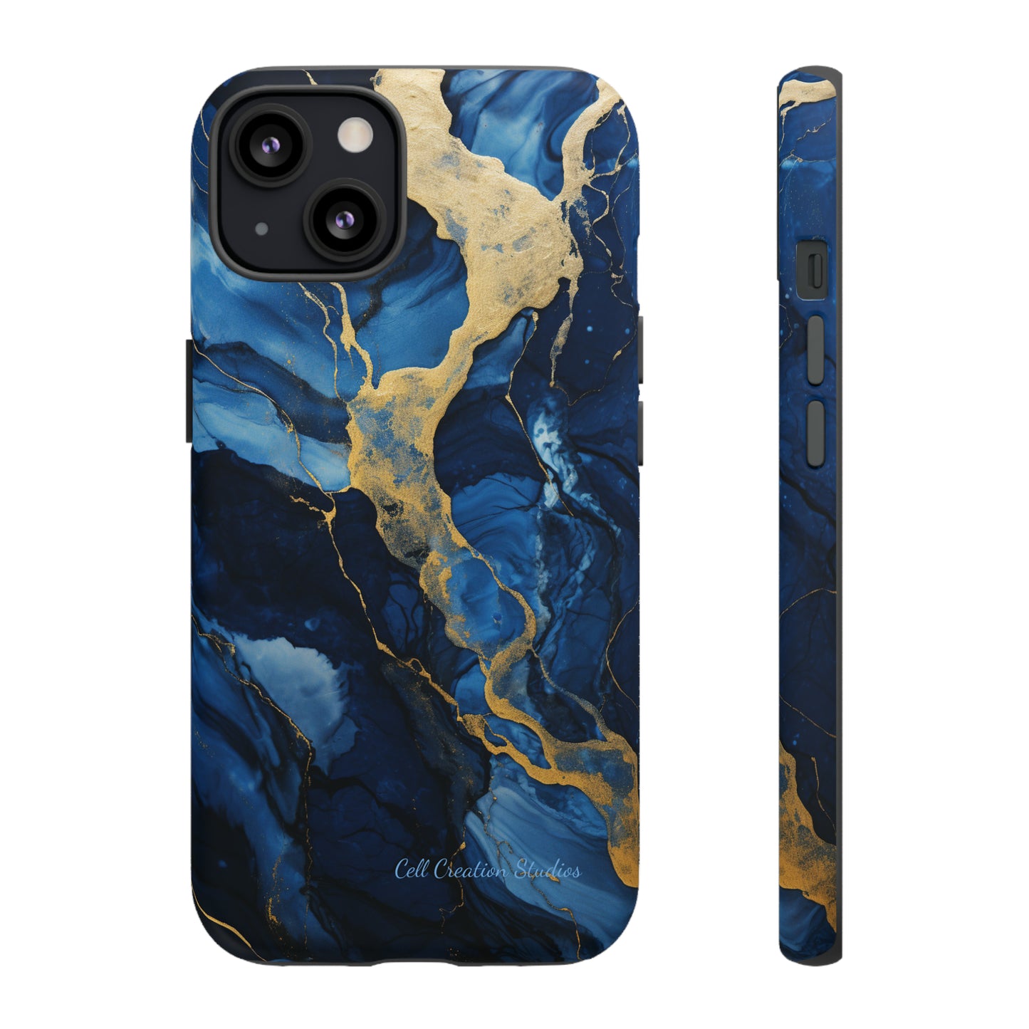 "Azure Elegance Marble" -Tough iPhone Cases