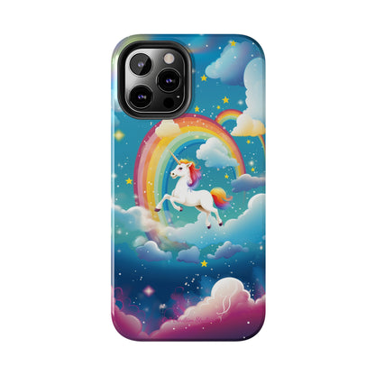 Introducing the "Rainbow Soar" Cell Phone Case – Embark on a Whimsical Journey with a Flying Unicorn -Tough Phone Cases