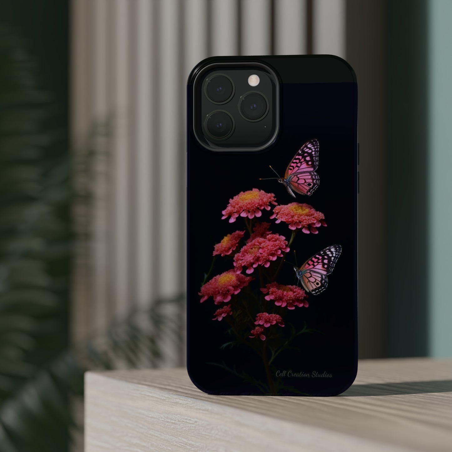 "Achillea Desert Eve Deep Rose & Butterfly" Phone Case -MagSafe Tough Case