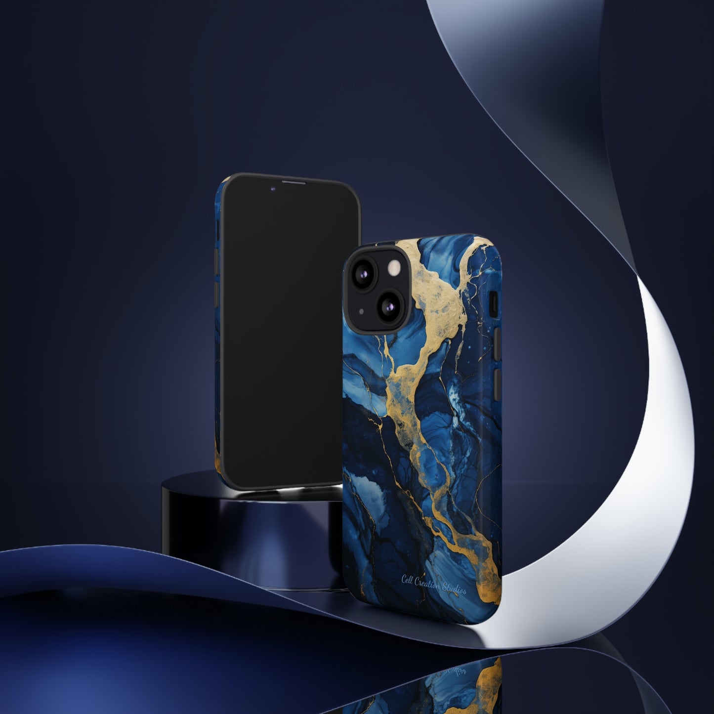 "Azure Elegance Marble" -Tough iPhone Cases