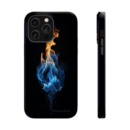 "Elegant Blue and Orange Flame" Phone Case: Ignite Your Style -MagSafe Tough Cases