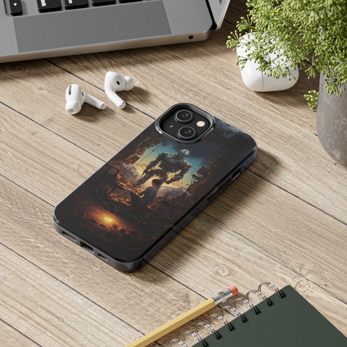 Introducing the "Mechanical Bond" Cell Phone Case – Witness a Captivating Moment of Giant Robot and Boy -Tough Phone Cases