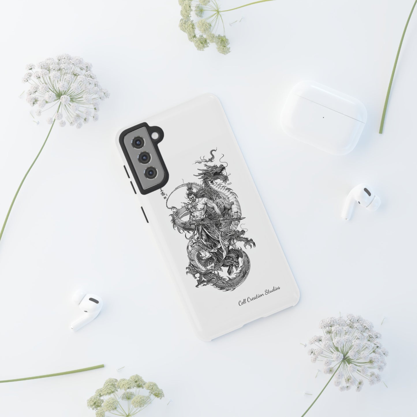 "Samurai and Dragon Sketch" -Tough Samsung Galaxy Cases