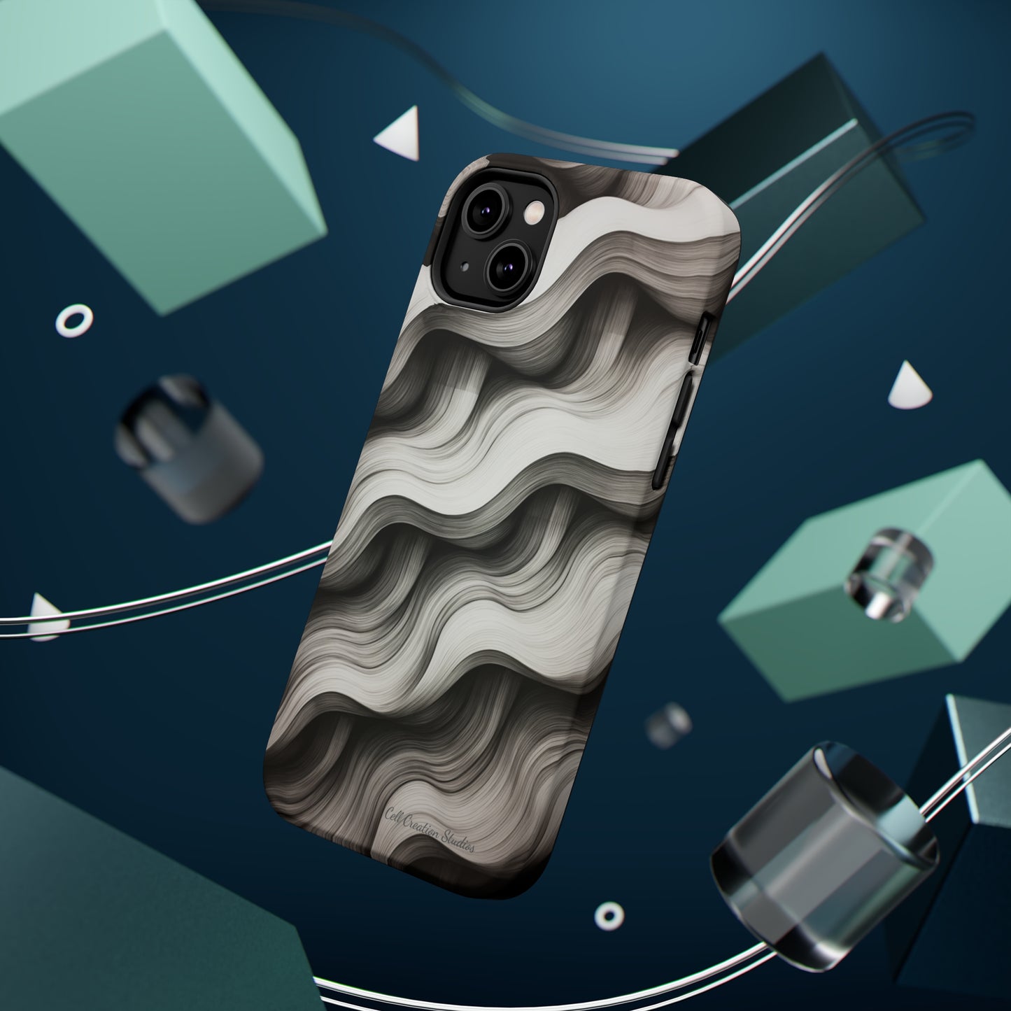 The "Geometric Waves" Cell Phone Case -MagSafe Tough Cases