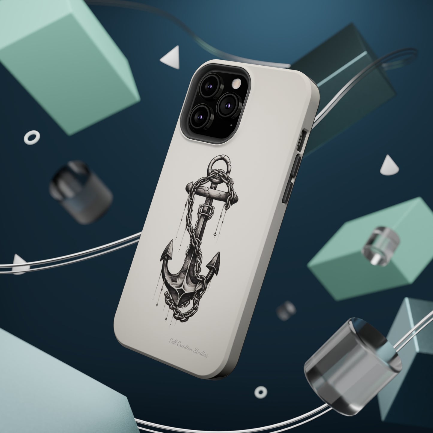 "Nautical Elegance Anchor" -MagSafe Tough iPhone Cases