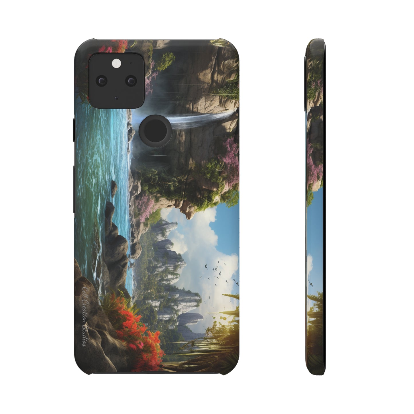 Introducing the "Nature's Cascade" Cell Phone Case – Capture Majestic Beauty with Rock Cliffs and Waterfall! -Snap Cases