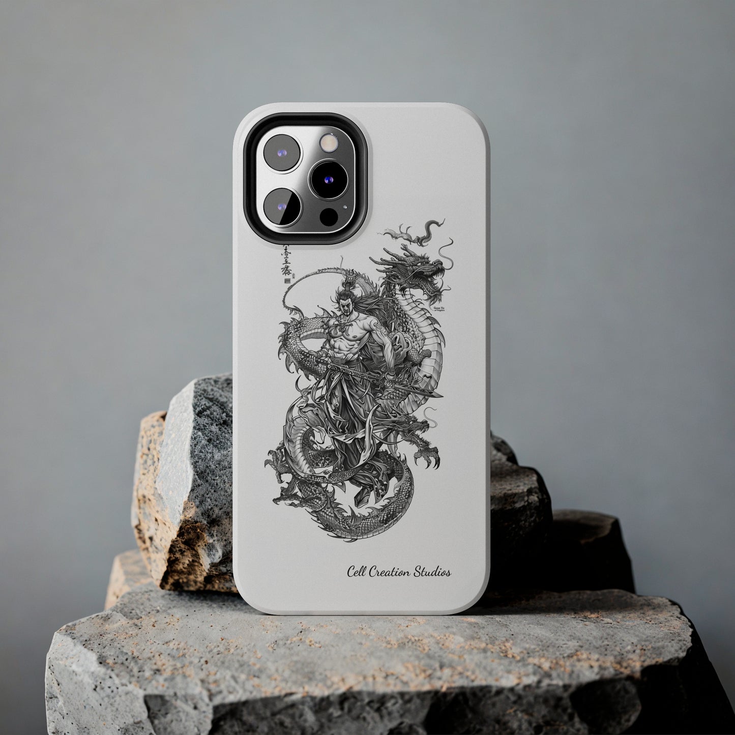 "Samurai and Dragon Sketch" -Tough iPhone Cases