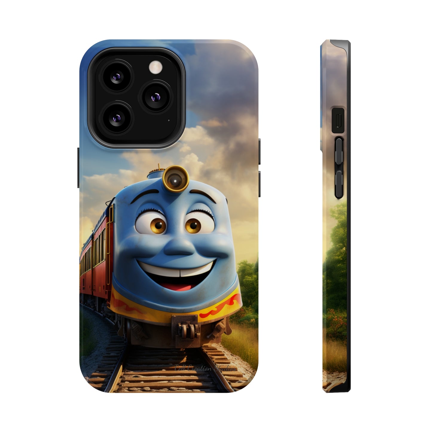 The "Smiling Blue Train" Phone Case -MagSafe Tough Cases