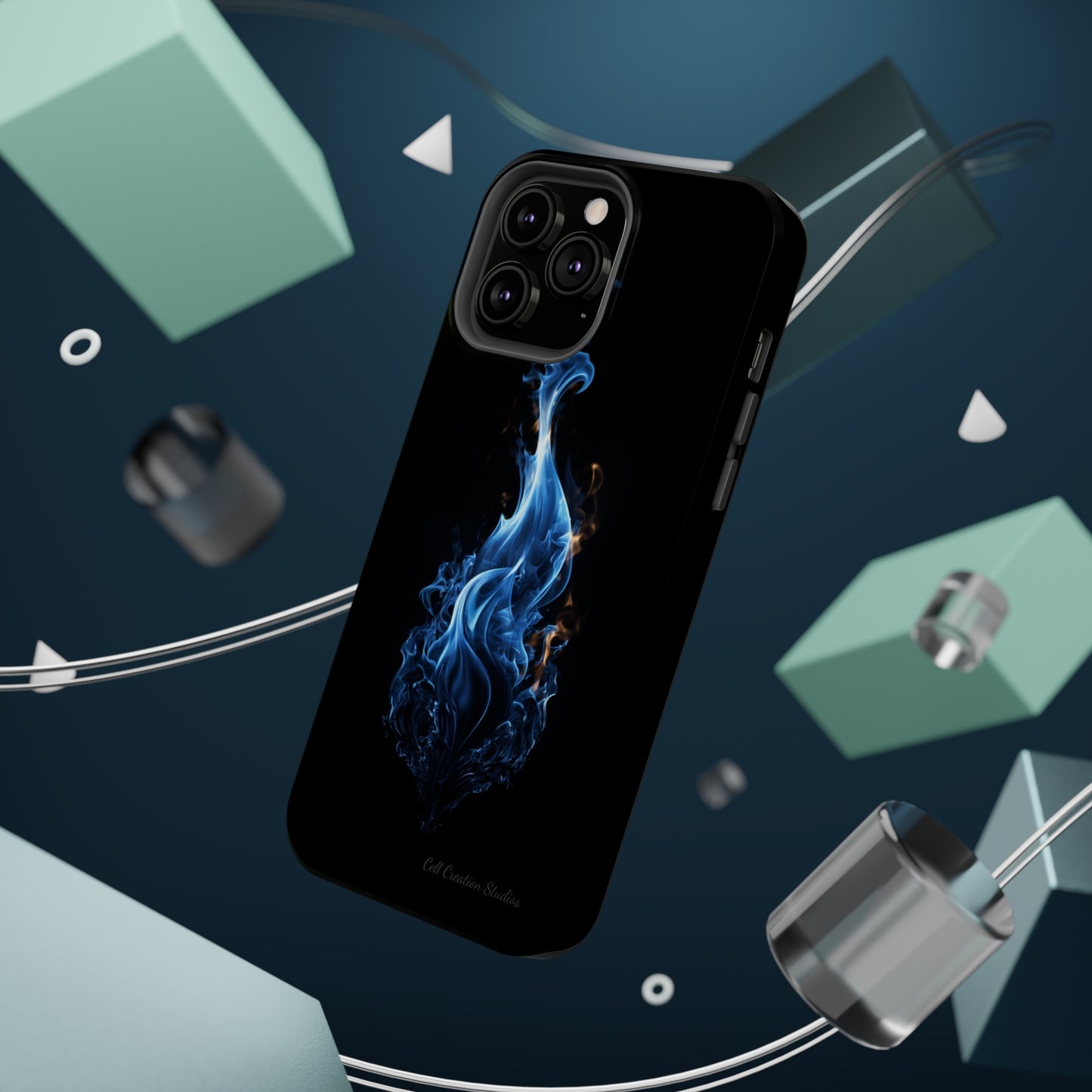 "Blue Flame" Phone Case: Ignite Your Style with Fiery Elegance -MagSafe Tough Cases