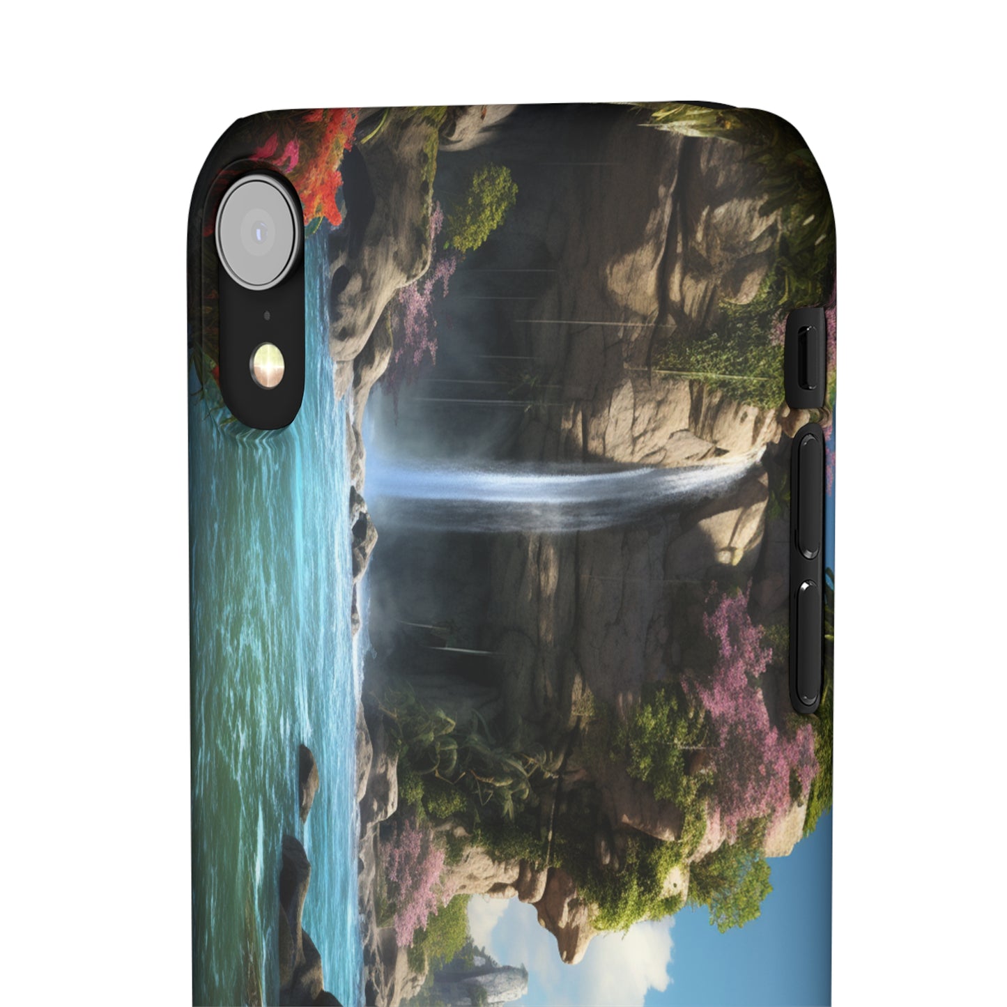 Introducing the "Nature's Cascade" Cell Phone Case – Capture Majestic Beauty with Rock Cliffs and Waterfall! -Snap Cases