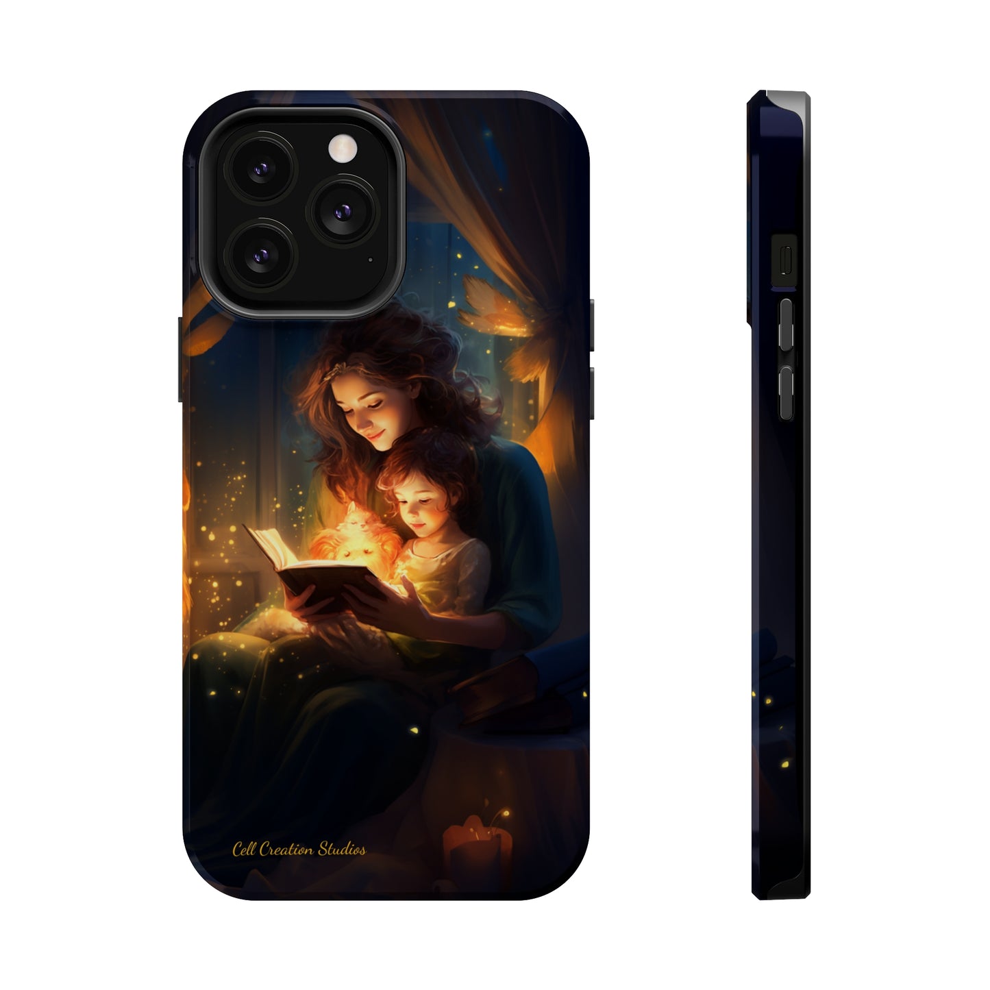 Introducing the "Bedtime Story Bliss" Cell Phone Case – Cherish Heartwarming Moments with Every Glance -MagSafe Tough Cases