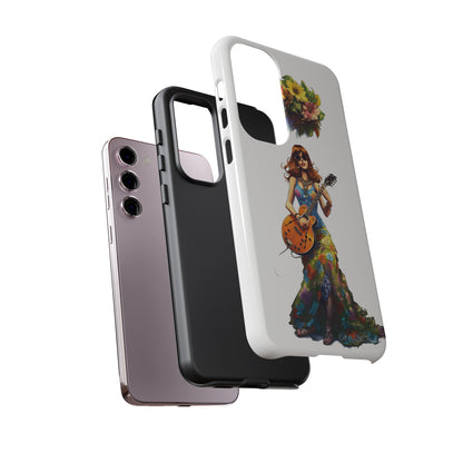 Introducing the "Hippie Chick Groove" Cell Phone Case – Retro Vibes and Musical Delight -Tough Cases