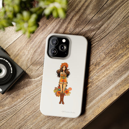 Introducing the "Groovy Hippie Chick" Cell Phone Case – Peace, Love, and Retro Style -Tough Phone Cases