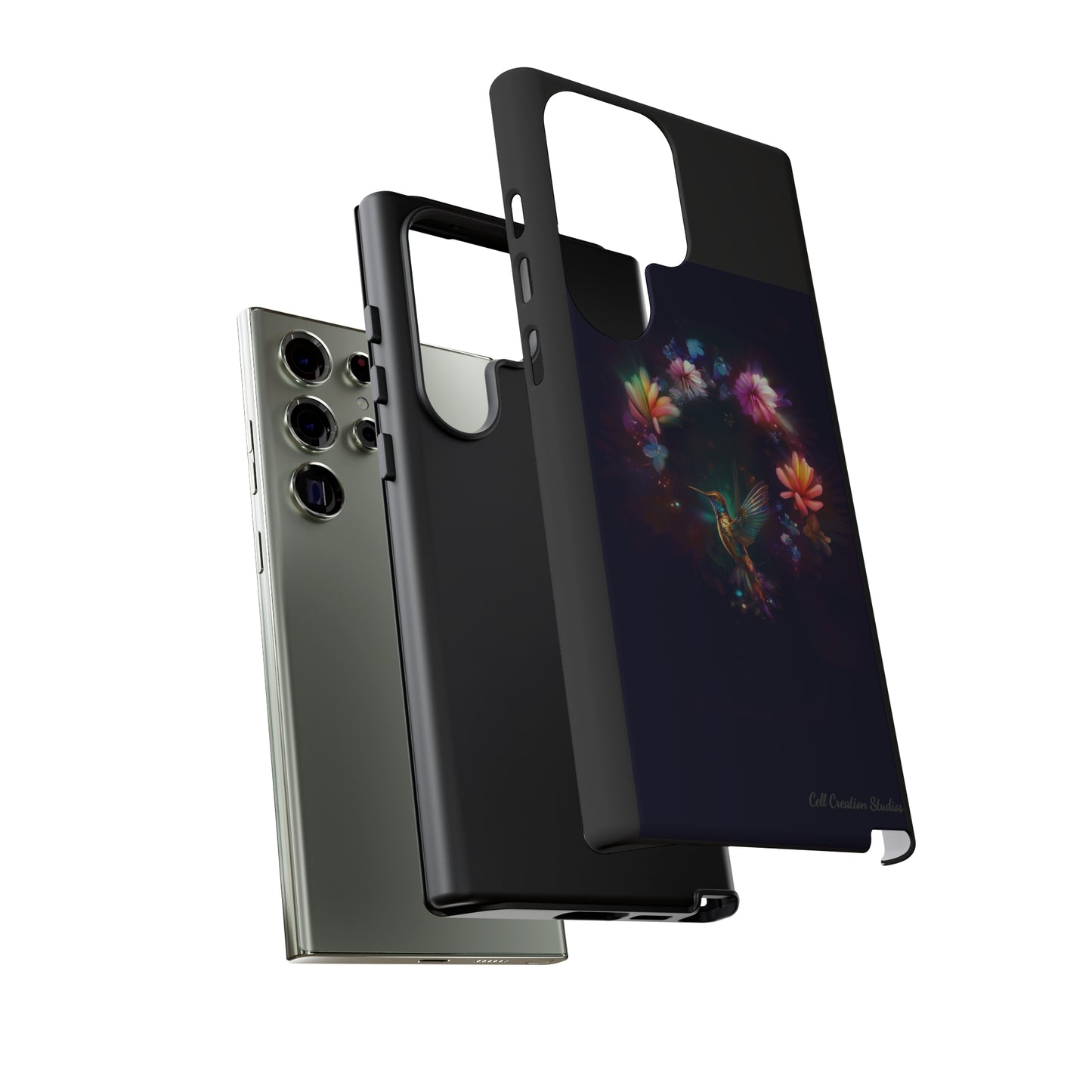 Introducing the "Floral Harmony Hummingbird" Cell Phone Case – Where Elegance Meets Nature -Tough Cases