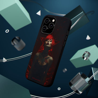 Introducing the "Inked Flame" Cell Phone Case – Embrace Fiery Elegance with a Tattooed Red-Headed Beauty -MagSafe Tough Cases