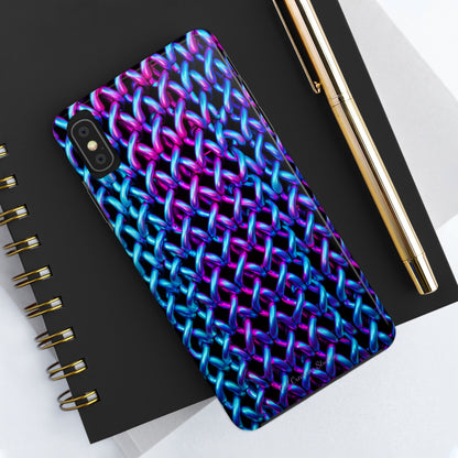 Introducing the "Neon Chainlink Glow" Cell Phone Case – Illuminate Your Style with Vibrant Chain Pattern Design -Tough Phone Cases