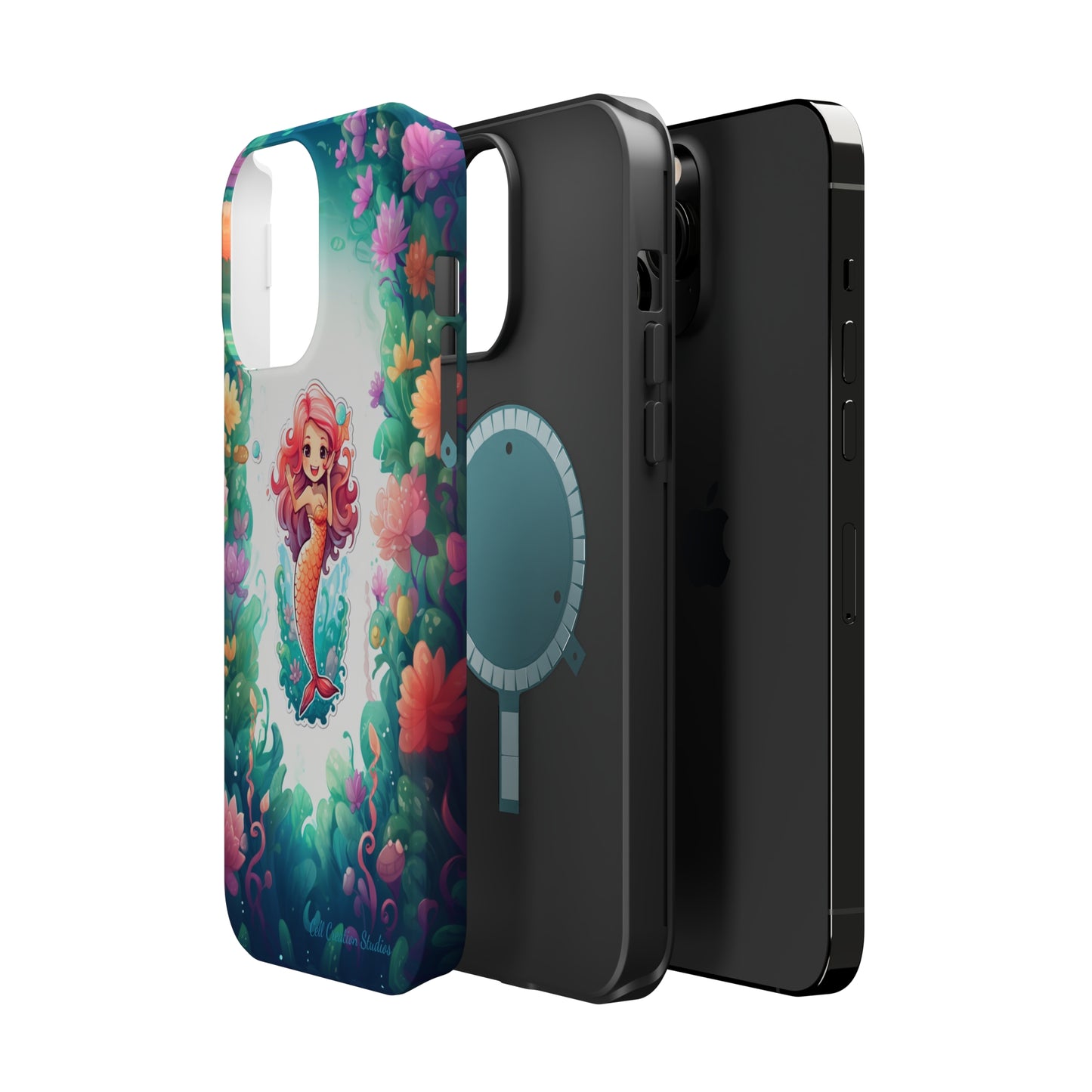 "Pink Seaflower Mermaid" -MagSafe Tough iPhone Cases