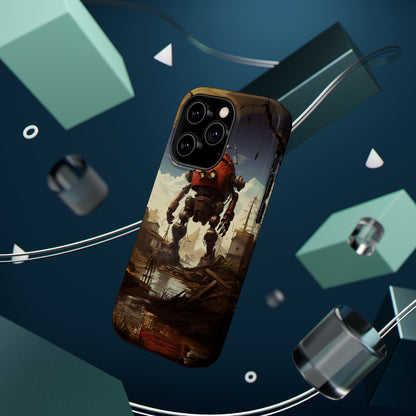 Introducing the "Urban Encounter" Cell Phone Case – Witness the Epic Convergence of Man and Giant Robot -MagSafe Tough Cases