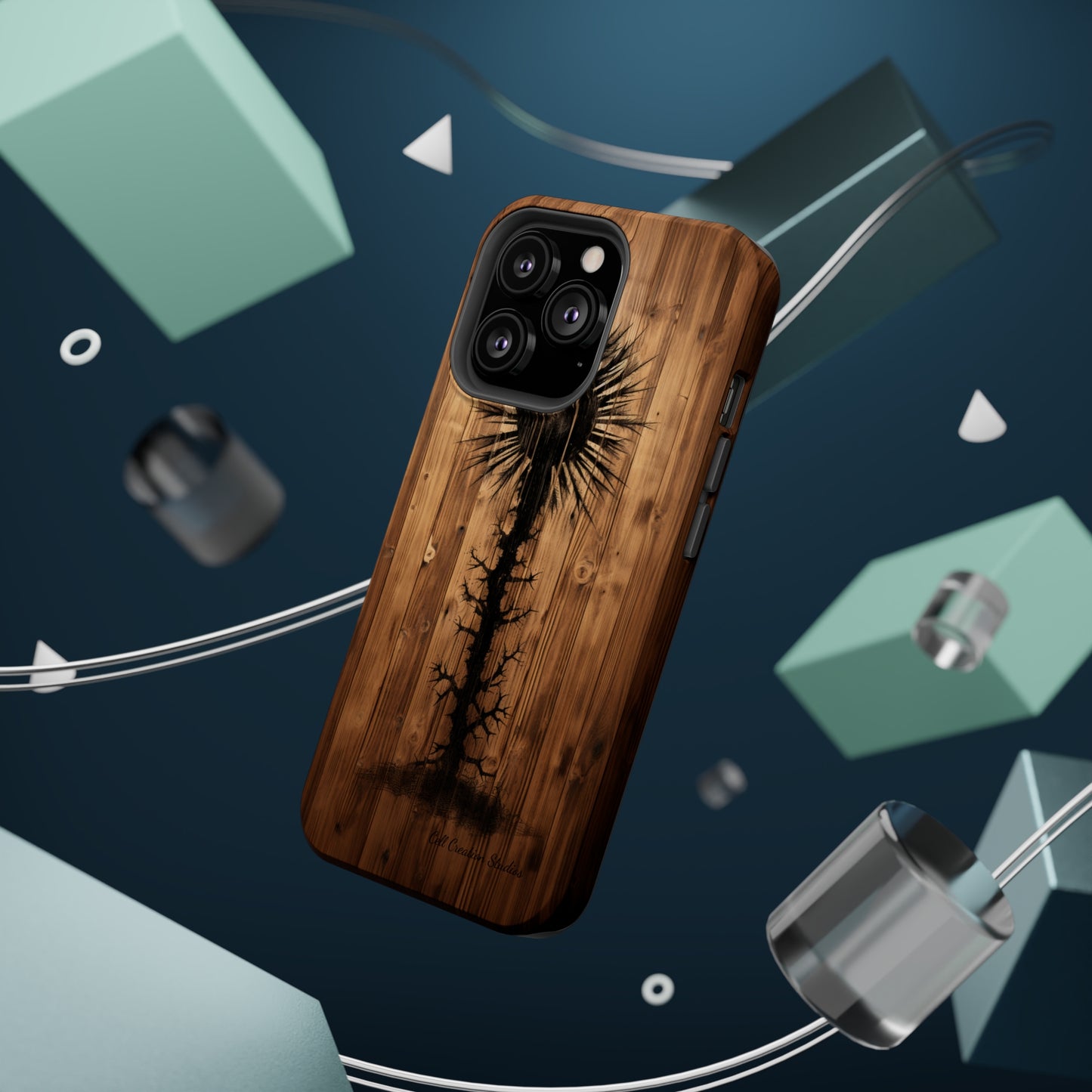 "Desert Plant on Wood Themed Phone Case: Embrace Nature's Beauty" -MagSafe Tough Cases