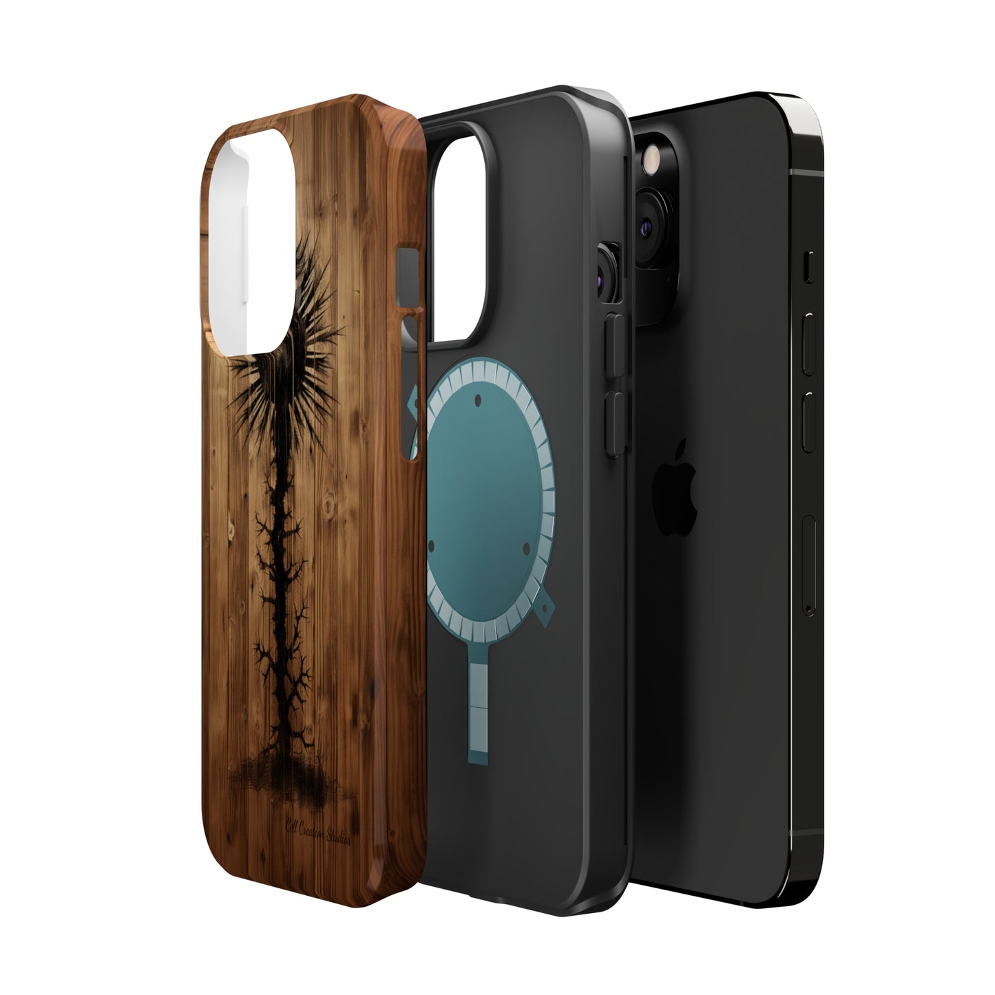 "Desert Plant on Wood Themed Phone Case: Embrace Nature's Beauty" -MagSafe Tough Cases