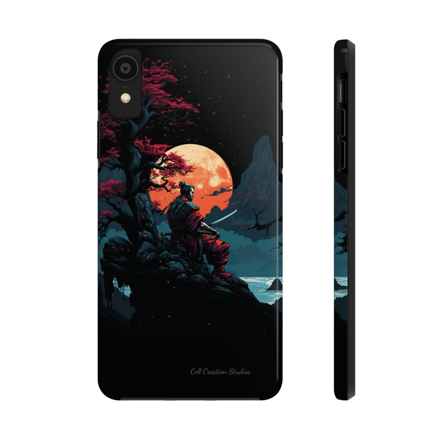 Introducing the "Moonlit Samurai Serenity" Cell Phone Case – Embrace Elegance and Strength -Tough Phone Cases