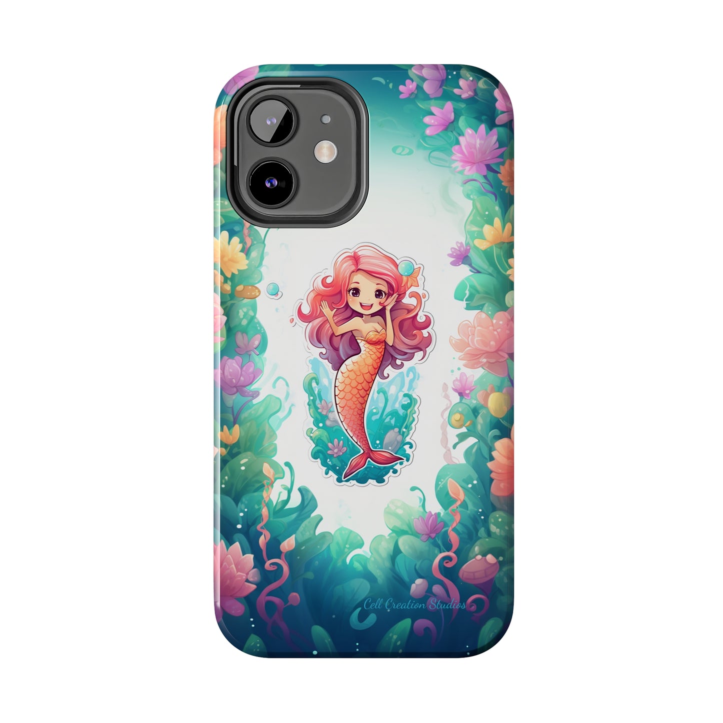 "Pink Seaflower Mermaid" -Tough iPhone Cases