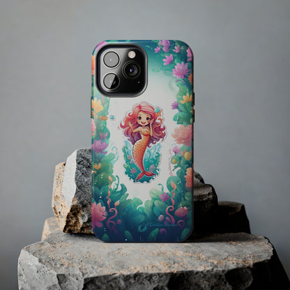 "Pink Seaflower Mermaid" -Tough iPhone Cases