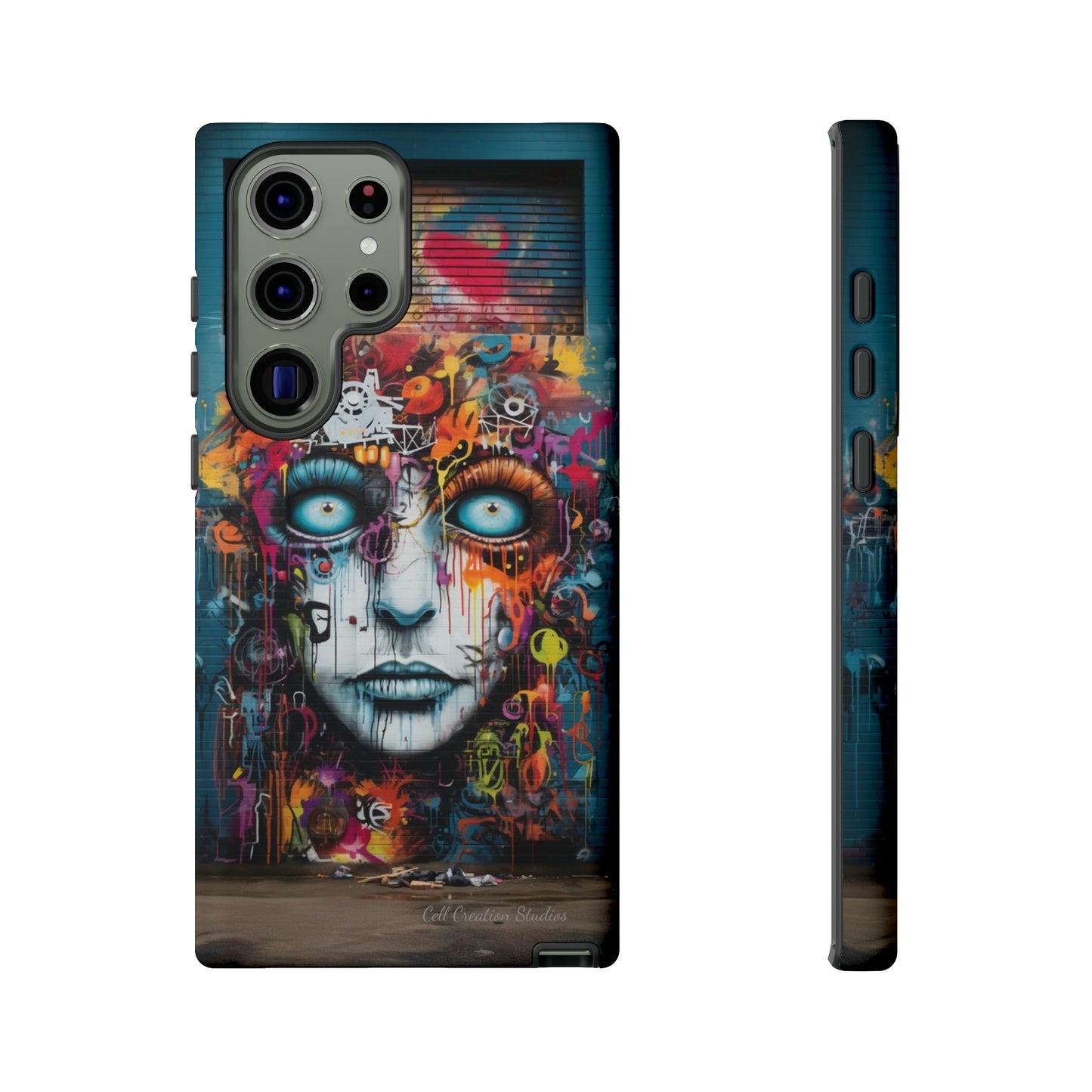 Elevate Your Style with our "Graffiti Face Concrete Wall" Phone Case -Tough Cases