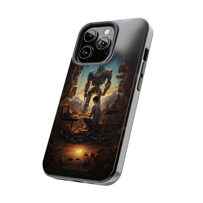 Introducing the "Mechanical Bond" Cell Phone Case – Witness a Captivating Moment of Giant Robot and Boy -Tough Phone Cases