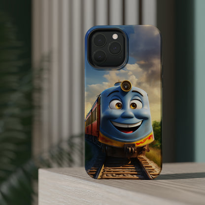 The "Smiling Blue Train" Phone Case -MagSafe Tough Cases