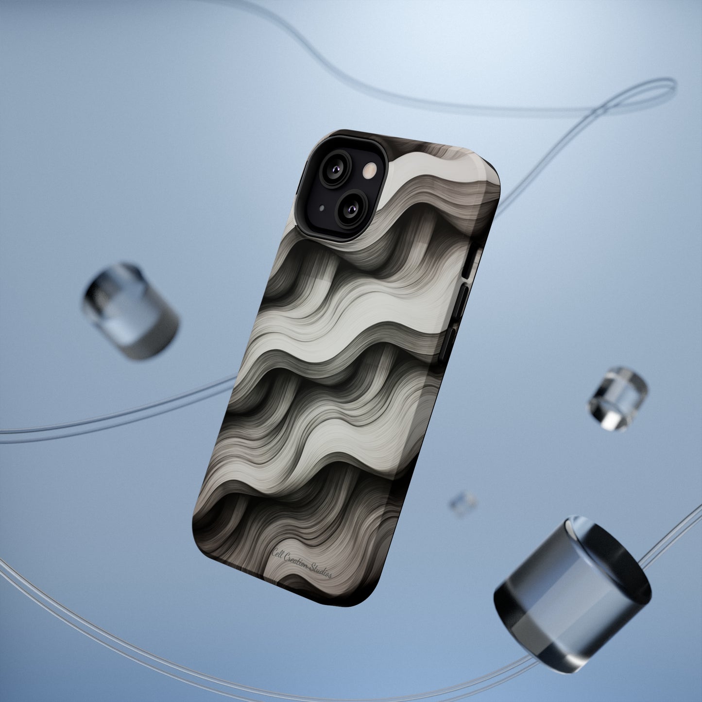 The "Geometric Waves" Cell Phone Case -MagSafe Tough Cases