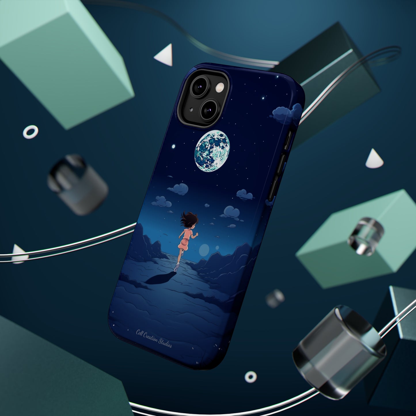 Introducing the "Moonlit Runner" Cell Phone Case – Embrace Adventure with a Captivating Lunar Design -MagSafe Tough Cases