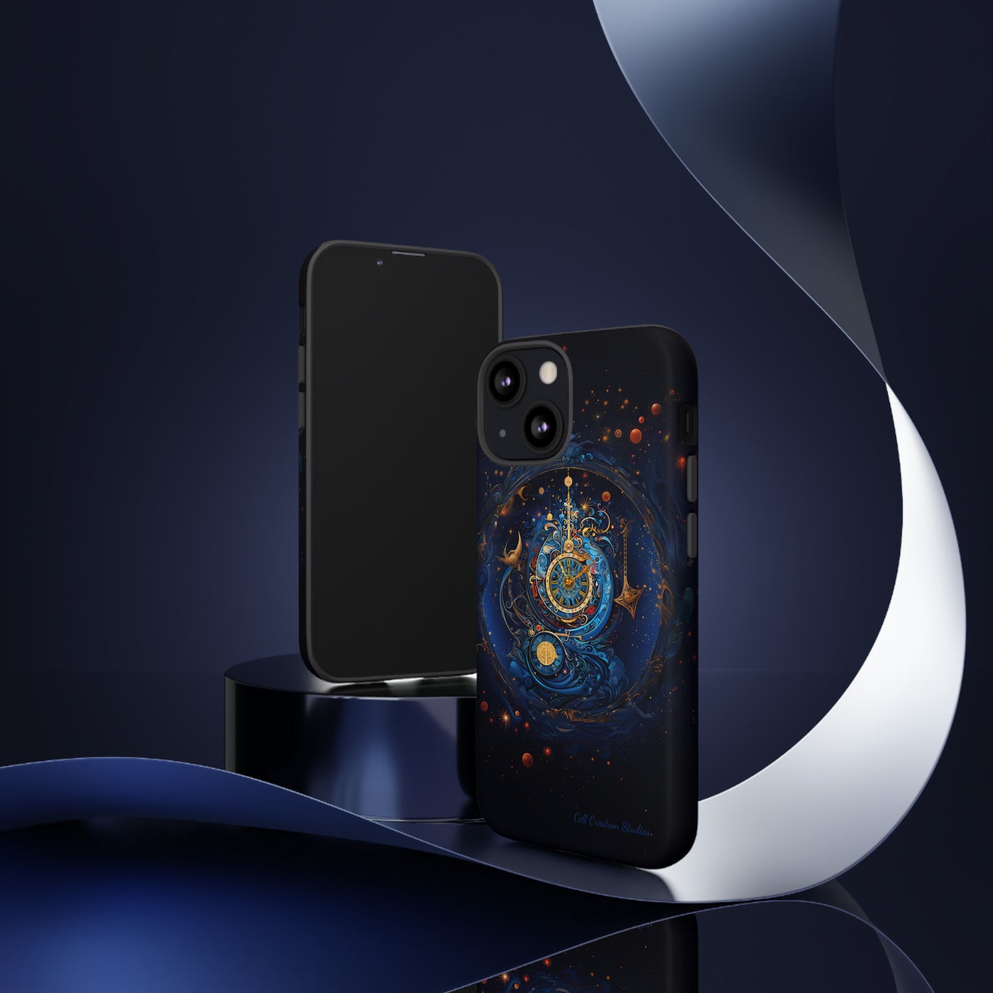 "Cosmic Clock Elegance" -Tough iPhone Cases