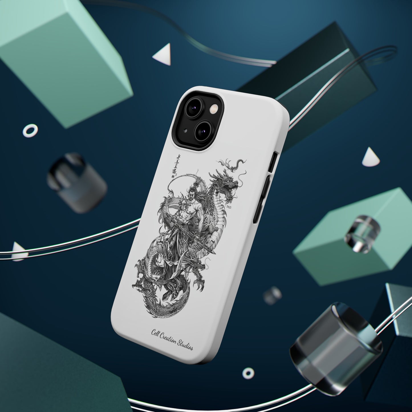 "Samurai and Dragon Sketch" -MagSafe Tough iPhone Cases