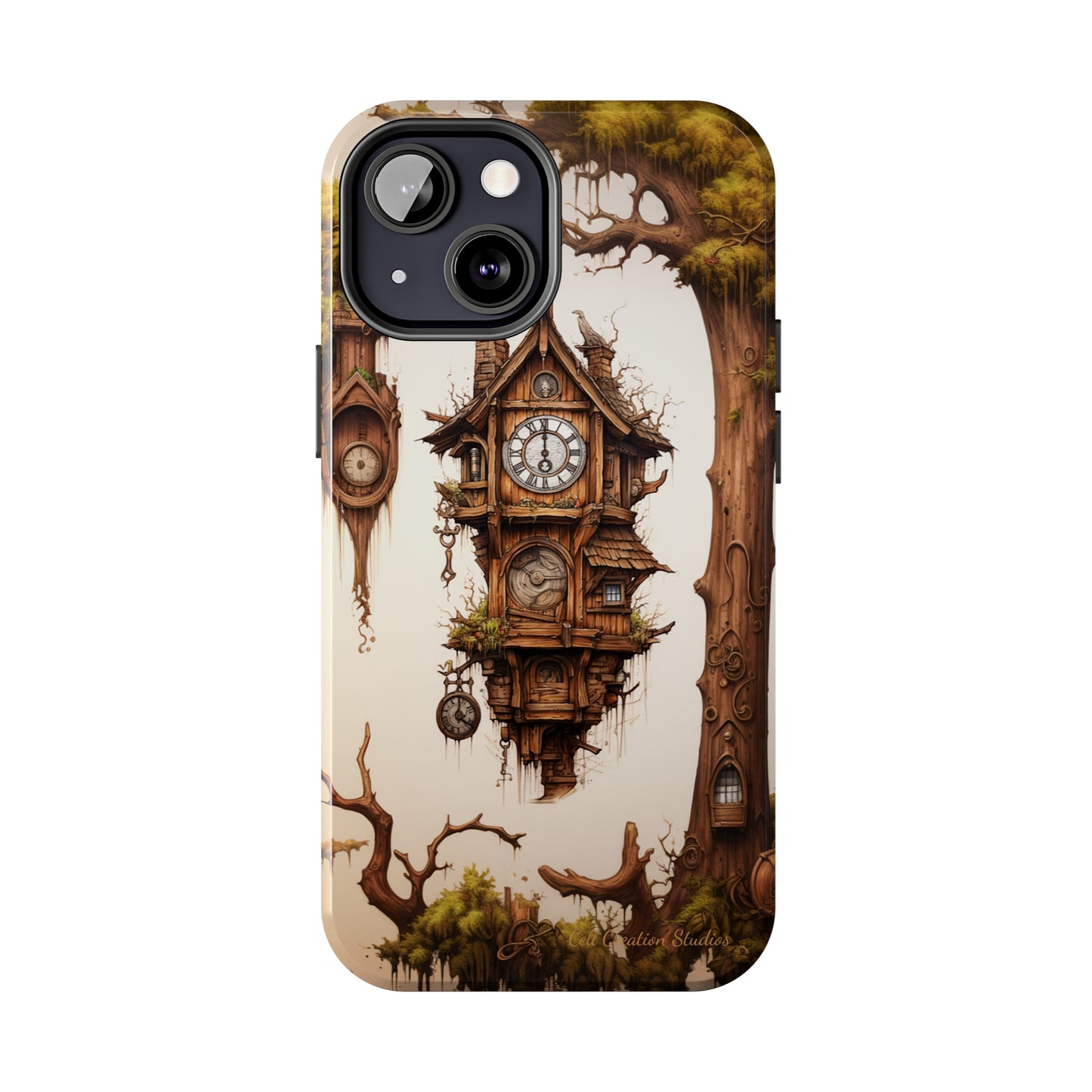 Introducing the "Mystical Wooden Clock" Cell Phone Case – Embrace Enchantment and Timeless Beauty -Tough Phone Cases