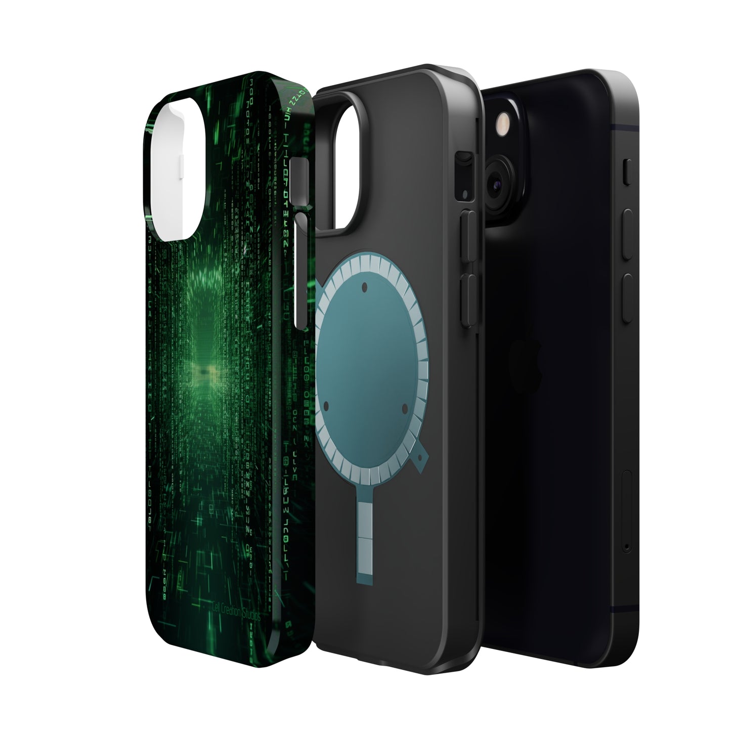 Introducing our "Digital Code Stream" Cell Phone Case – where style meets technology for your device's protection -MagSafe Tough Cases