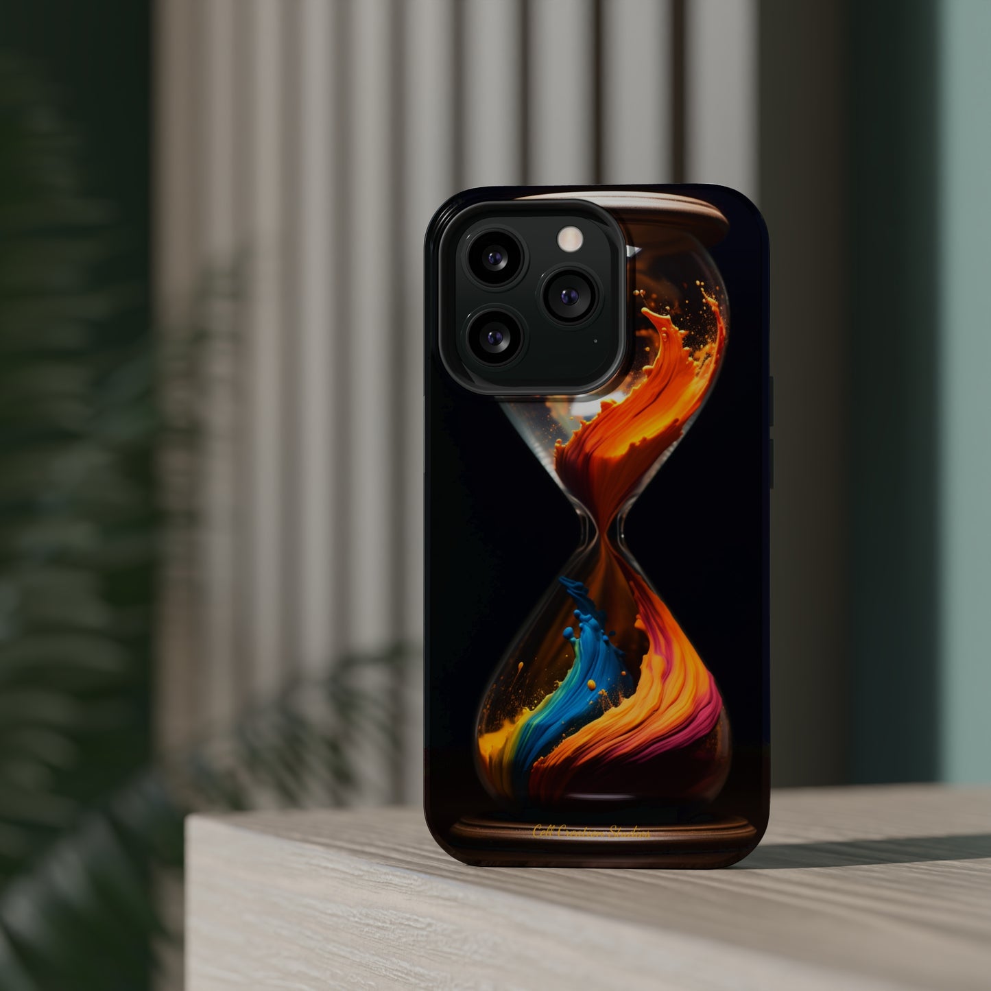 Introducing the "Colorful Sands Hourglass" Cell Phone Case – Embrace Time's Beauty with a Mesmerizing Hourglass Design -MagSafe Tough Cases