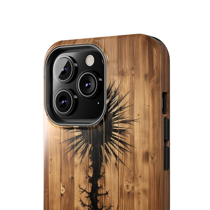 "Desert Plant on Wood Themed Phone Case: Embrace Nature's Beauty"-Tough Phone Cases