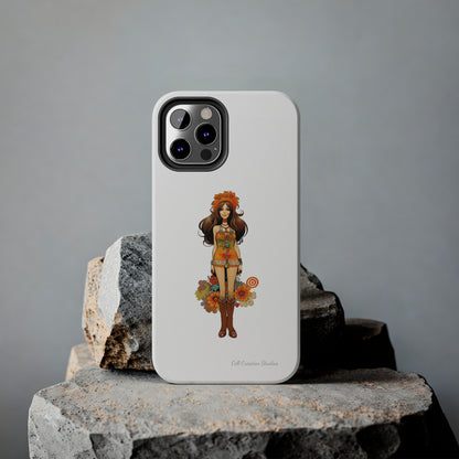 Introducing the "Groovy Hippie Chick" Cell Phone Case – Peace, Love, and Retro Style -Tough Phone Cases