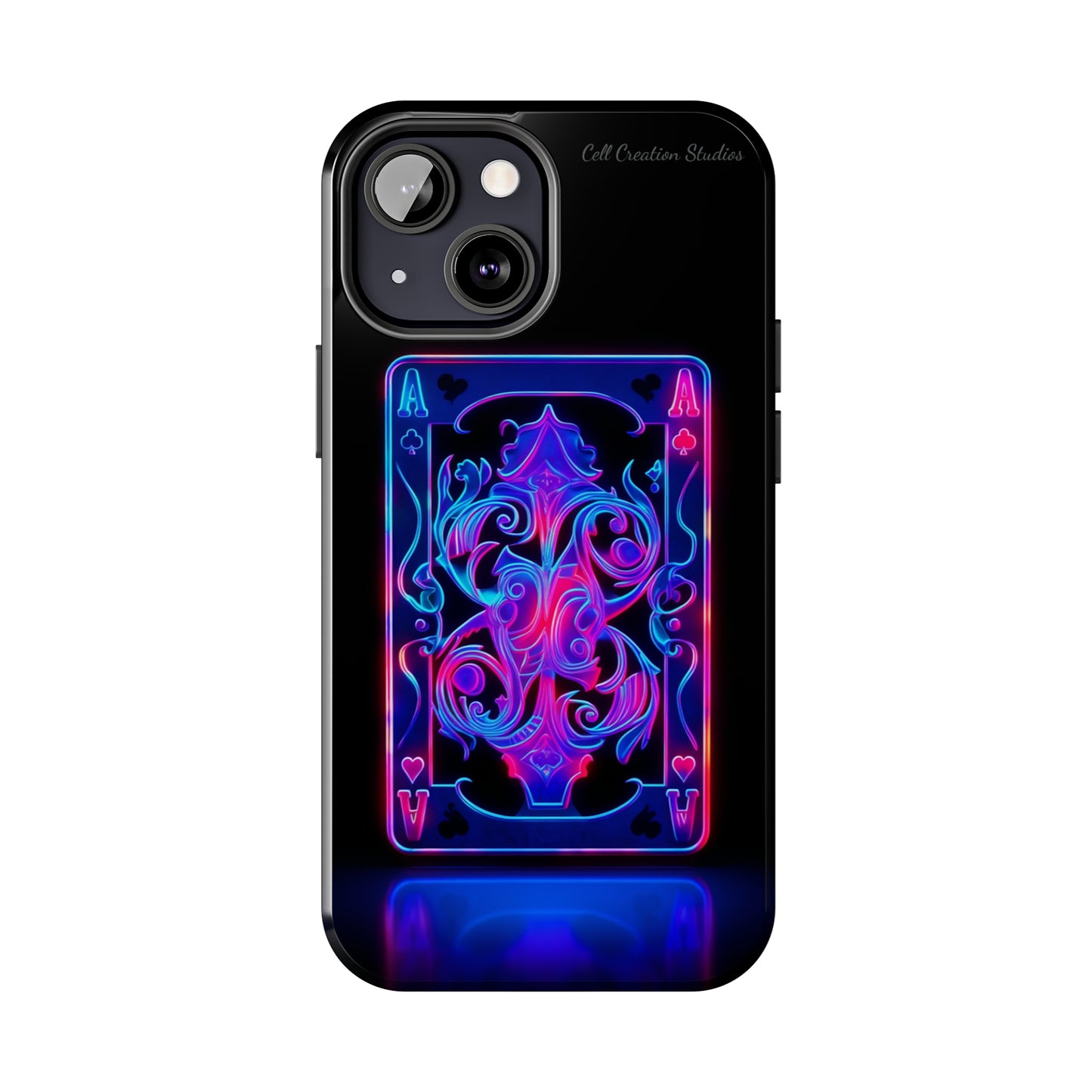 Introducing the "Neon Ace of Hearts" Cell Phone Case – Elevate Your Style with a Dazzling Card -Tough Phone Cases