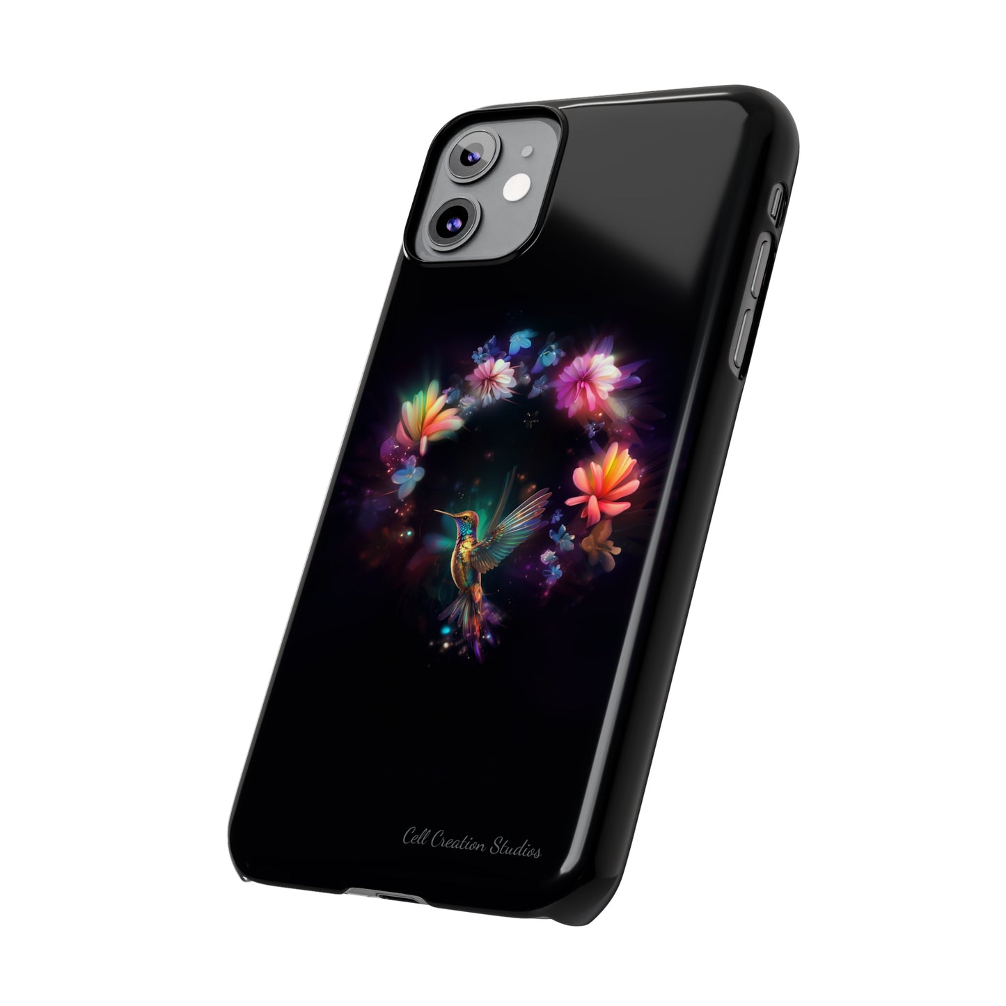 Introducing the "Floral Harmony Hummingbird" Cell Phone Case – Where Elegance Meets Nature -Slim Phone Cases