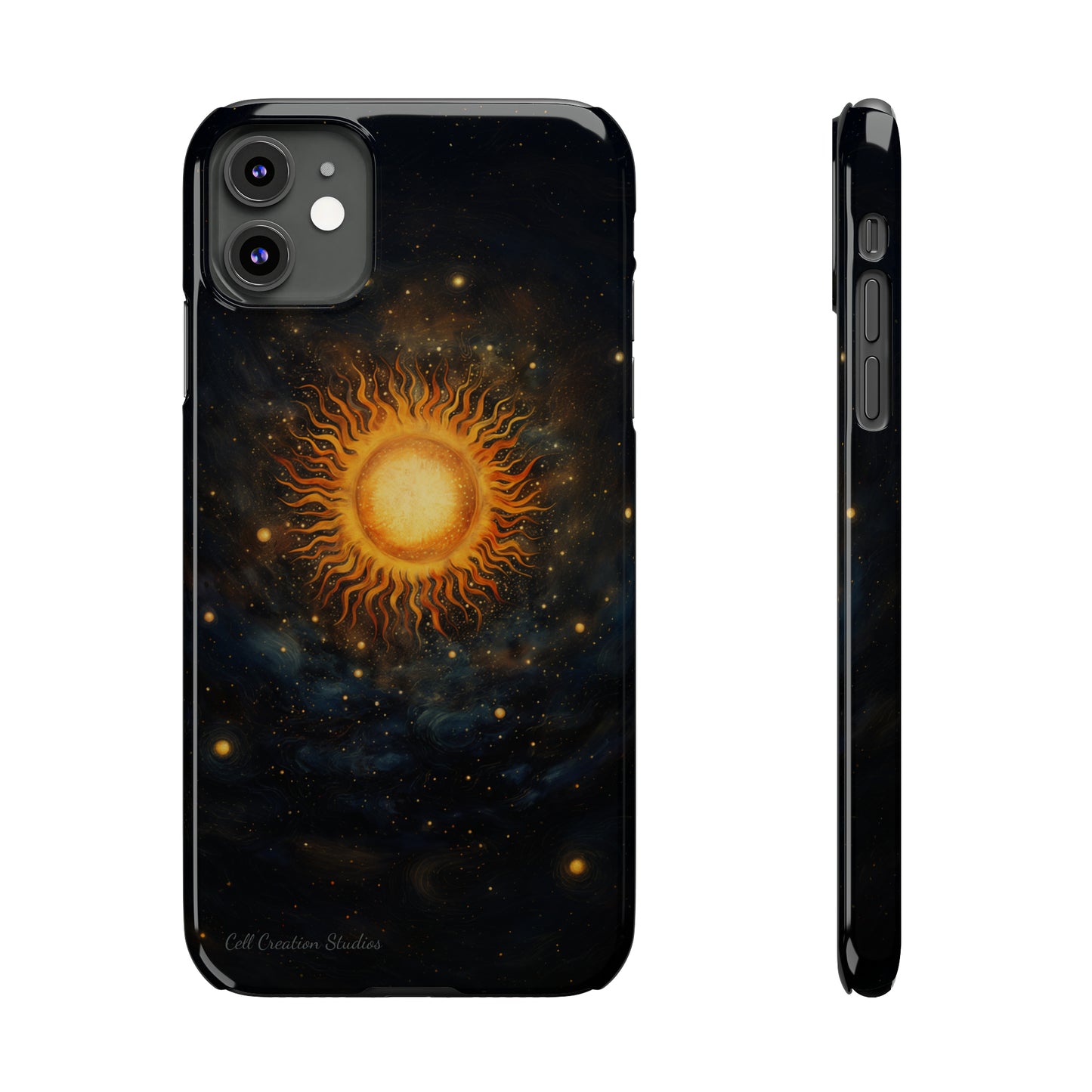 Introducing the "Celestial Sun and Stars" Cell Phone Case – Carry the Cosmos with You -Slim Phone Cases