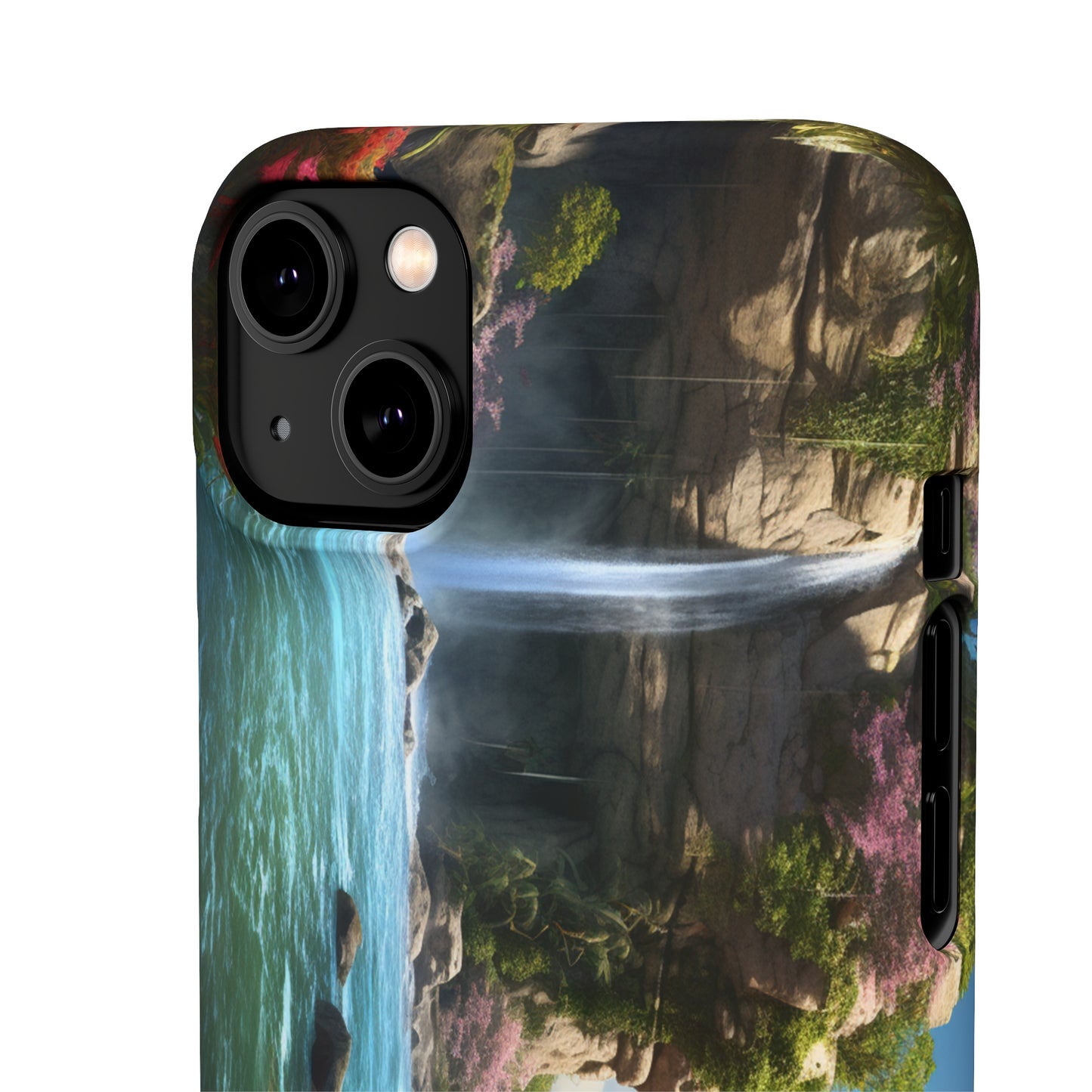 Introducing the "Nature's Cascade" Cell Phone Case – Capture Majestic Beauty with Rock Cliffs and Waterfall! -Snap Cases