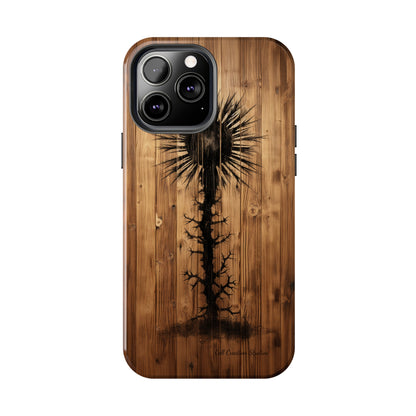 "Desert Plant on Wood Themed Phone Case: Embrace Nature's Beauty"-Tough Phone Cases