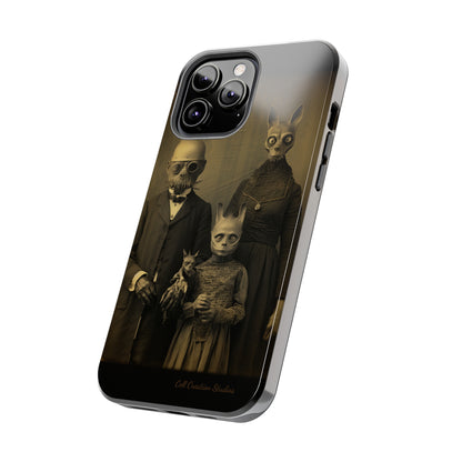 Introducing the "Vintage Odd Creatures" Cell Phone Case – Step into the Eerie Charm of a Haunting Family Portrait -Tough Phone Cases